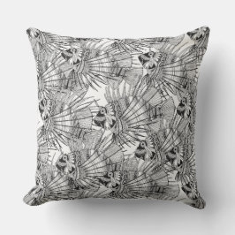 Cojín Decorativo mirador de pescado blanco negro