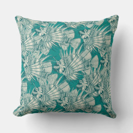 Cojín Decorativo mirador de pescado verde azulado