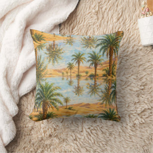 Cojín Decorativo Mirage de palmera en oasis del desierto