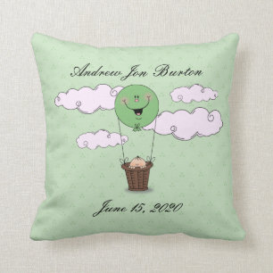 Cojín Decorativo Mire a escondidas un nacimiento del verde del bebé