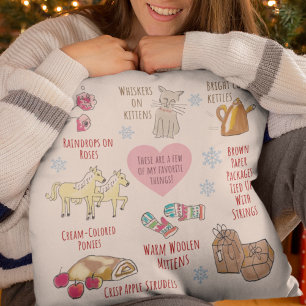 Cojín Decorativo Mis cosas favoritas Sonido de la música Navidad ac