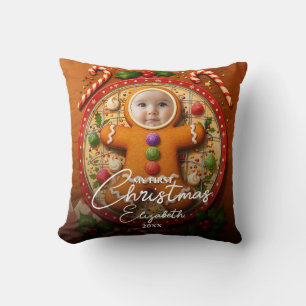 Cojín Decorativo Mis Estadísticas de Nacimiento y Foto de Pan de Je