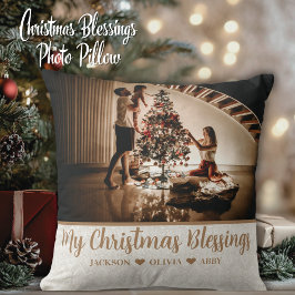 Cojín Decorativo Mis Navidades bendicen foto y texto Personalizado