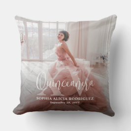 Cojín Decorativo Mis XV Años Moda Foto Moderna Quinceañera Keepsake