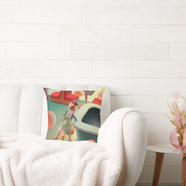 Cojín Decorativo Miss Meow - Serie nocturna de bares (Sofá)