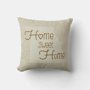 Cojín Decorativo Missouri-Hogar Dulce Hogar aspecto de arpillera co