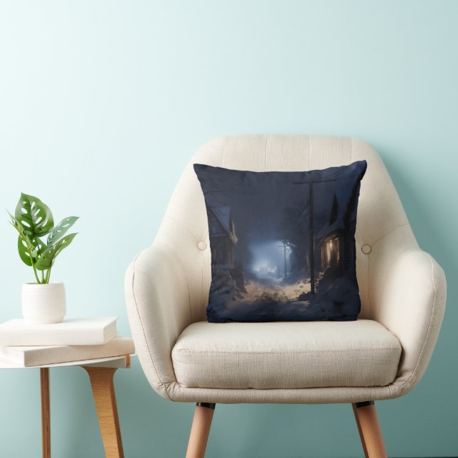 Cojín Decorativo Misteriosa aldea de invierno (Silla)