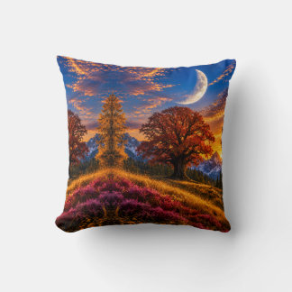 Cojín Decorativo Místico Roble de Otoño Luna Creciente