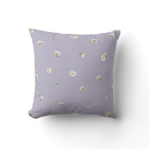 Misty Lavender White Cosmos Floral Pattern