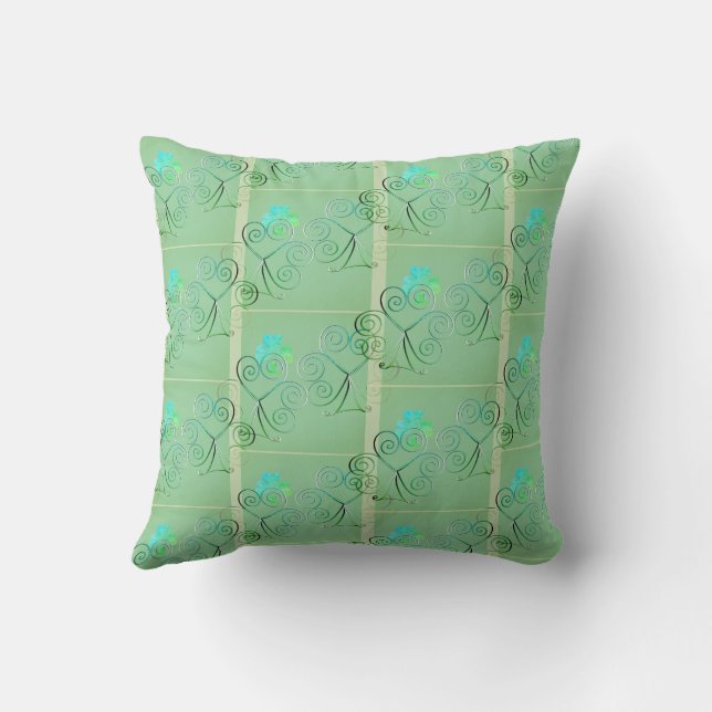 Cojín decorativo Misty Shamrock Squares (Reverso)