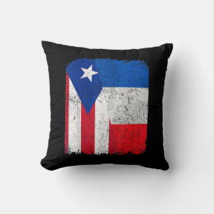 Cojín Decorativo Mitad puertorriqueño mitad bandera francesa Orgull