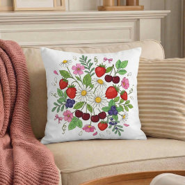 Cojín Decorativo Mixed Berry Floral Throw Pillow