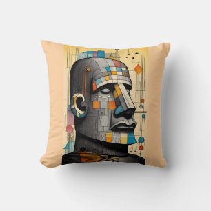 Cojín Decorativo Moai del siglo XXI - Ken Gage Tiki Art
