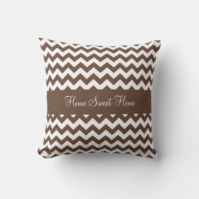 Cojín Decorativo Mocha Brown Chevron (Anverso)