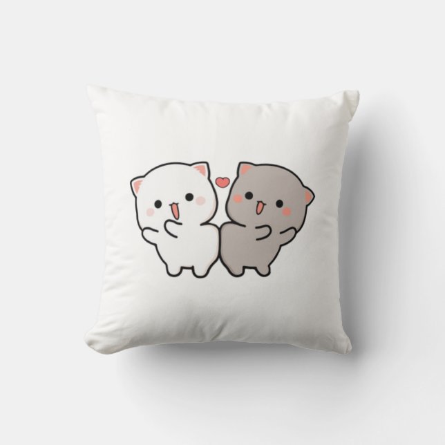 Cojín Decorativo mochi de gatos lindos (Anverso)