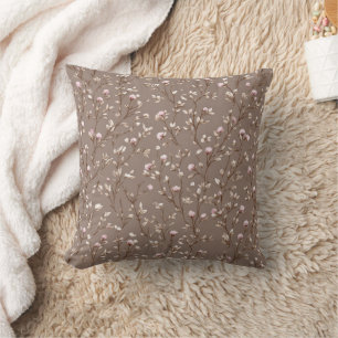Cojín Decorativo Mochila Marrón Cottagecore Florales Neutros