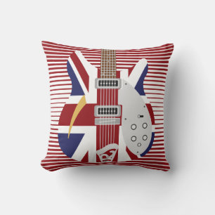 Cojín Decorativo Mod Brit Pop Union Jack guitarra