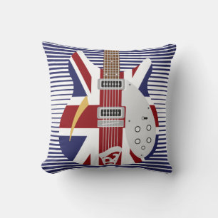 Cojín Decorativo Mod Brit Pop Union Jack guitarra