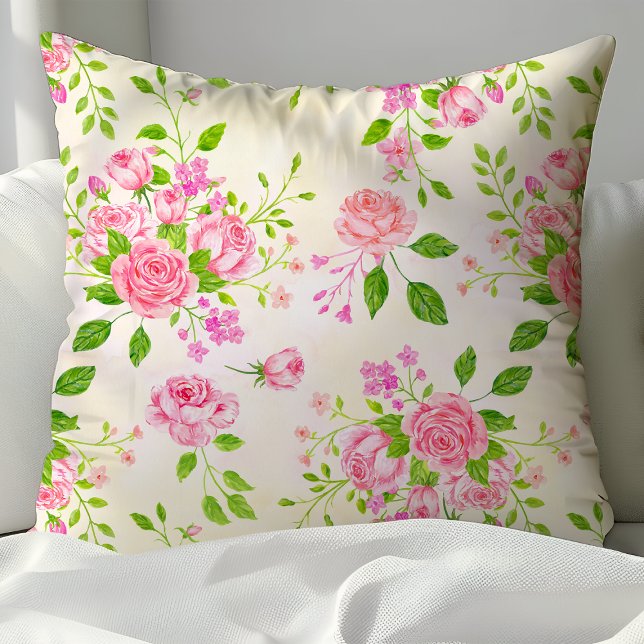 Cojín Decorativo Moda acuarela Rosas ingleses patrón floral (Subido por el creador)