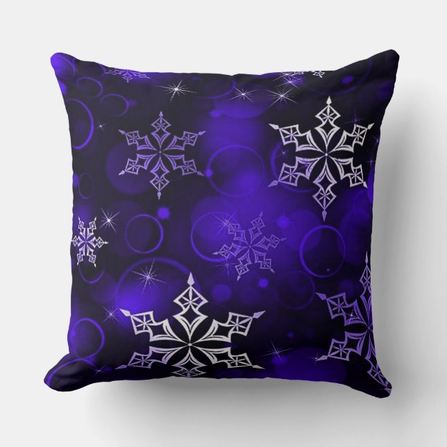 Cojín Decorativo Moda Ametist Purple Snowflake Motif (Anverso)