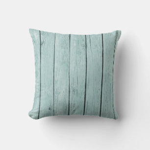 Cojín Decorativo Moda Azul Rústico Madera