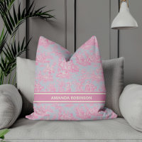 Moda azul vintage rosa toile de jouy impreso