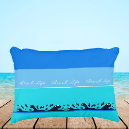 Cojín Decorativo Moda Blue Stripes Ocean Waves Beach Life