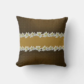 Cojín Decorativo Moda Brown y Golden Edelweiss Pillow