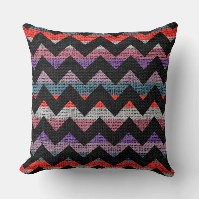 Cojín Decorativo Moda Chevron Burlap Rustic #34 (Anverso)