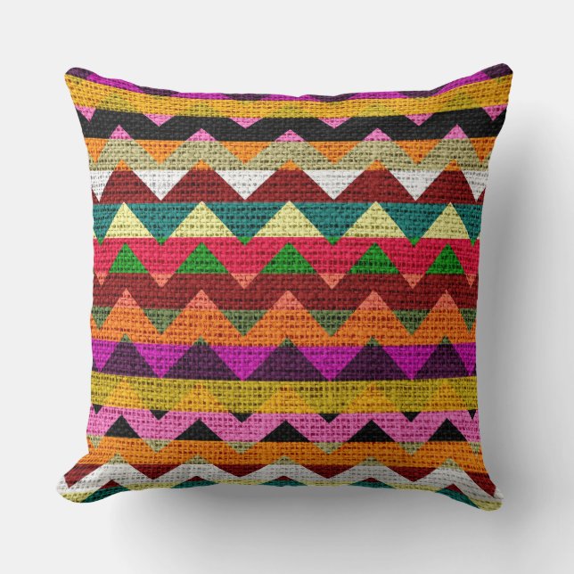 Cojín Decorativo Moda Chevron Burlap Rustic #37 (Anverso)