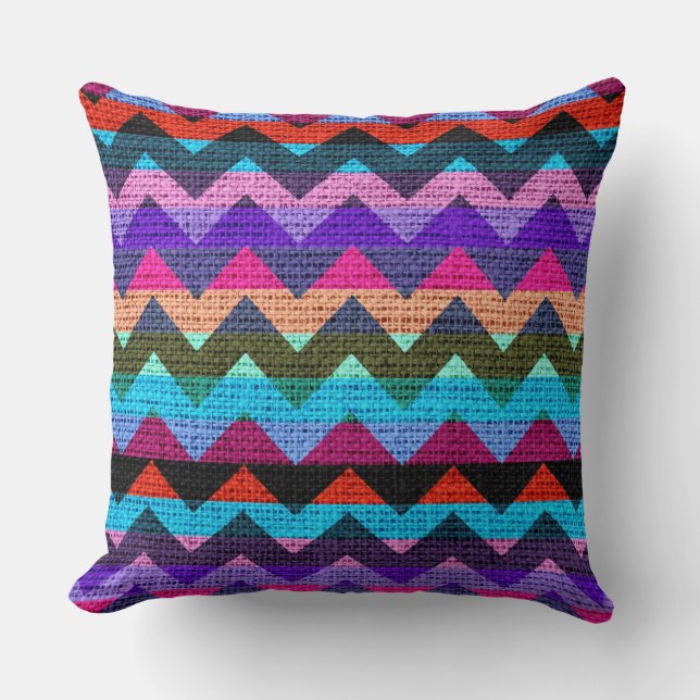 Cojín Decorativo Moda Chevron Burlap Rustic #38 (Anverso)