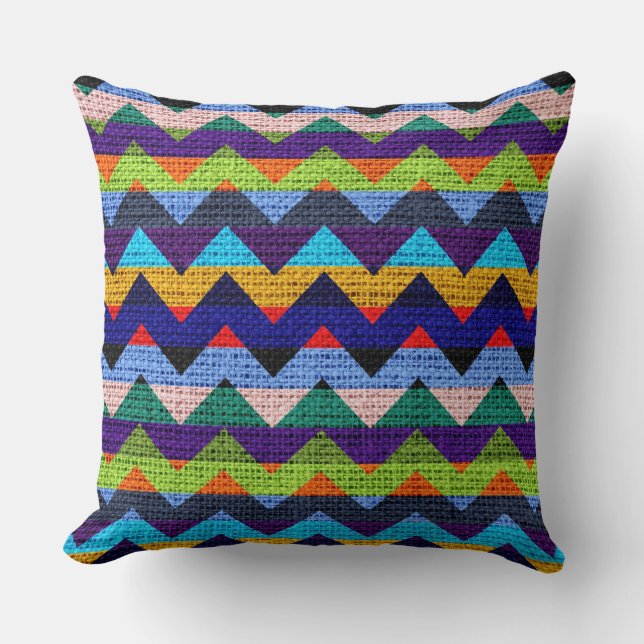 Cojín Decorativo Moda Chevron Burlap Rustic #41 (Anverso)