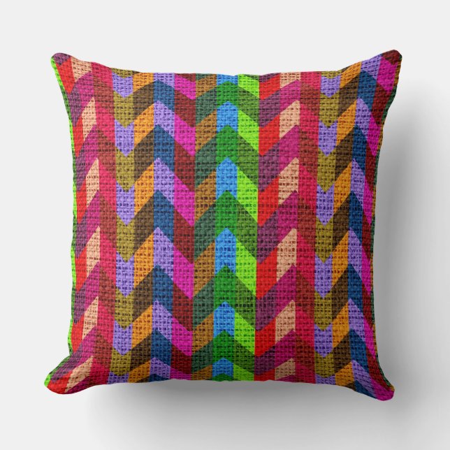 Cojín Decorativo Moda Chevron Burlap Rustic #43 (Anverso)