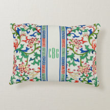Moda Chinoiserie clásica Accent Pillow Monogramado