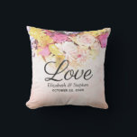 Cojín Decorativo Moda Coloridas Flores de acuarela Boda botánico<br><div class="desc">Plantillas de Cojín decorativo de ducha de bodas - Flores de color de agua elegantes y manuscritas sobre fondo de salpicaduras de acuarela. Un diseño perfecto para tu gran día. ¡Todo el estilo de texto,  colores,  tamaños se pueden modificar para adaptarlo a sus necesidades!</div>