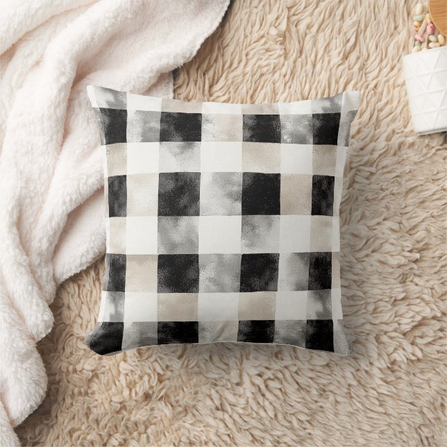 Cojín Decorativo Moda Cream Black Plaid Navidades (Manta)