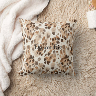 Cojín Decorativo Moda Cream Brown Leopardo Animal Print