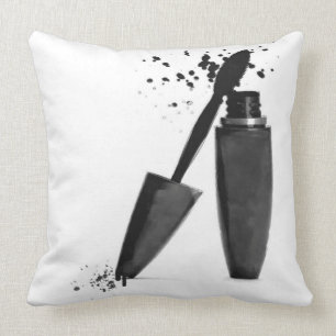 Cojín Decorativo Moda de belleza de maquillaje de rímel blanco y n