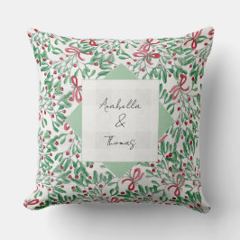 Cojín Decorativo Moda de campo Mistletoe Acuarela pintada a mano
