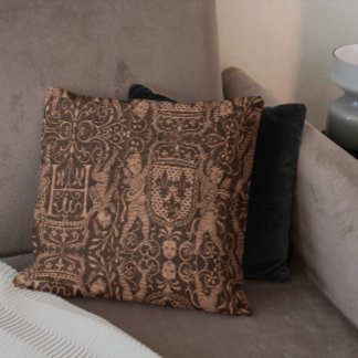 Cojín Decorativo Moda de Chateau Héraldry Medieval Rússet rojo oscu