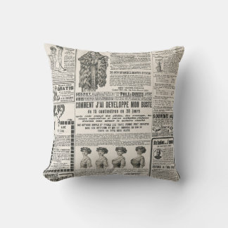 Cojín Decorativo Moda de París de 1919: página de un periódico anti