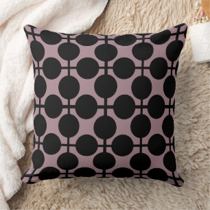 Cojín Decorativo moda de verificación de puntos de polka negra marr