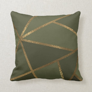 Cojín Decorativo Moda de vidrio geométrico del oro verde oliva en b