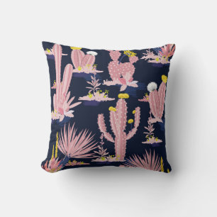 Cojín Decorativo Moda del desierto: Pastel Cactus Bloom
