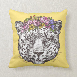 Cojín Decorativo Moda del Hippie del leopardo