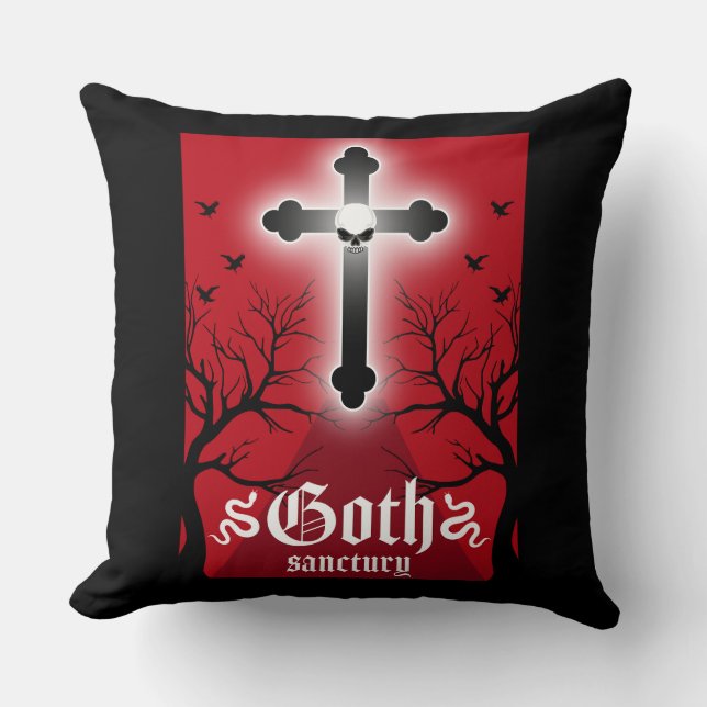 Cojín Decorativo Moda del Punk de gótico Post (Anverso)