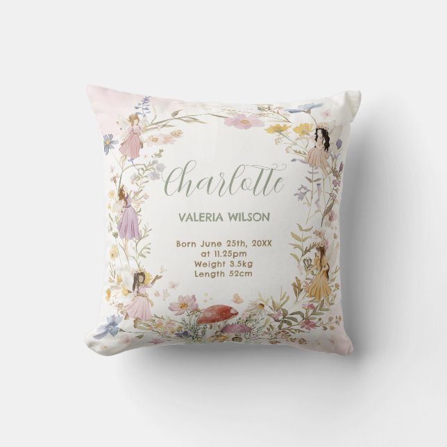 Cojín Decorativo Moda Fairies Wildflower Meadow (Anverso)