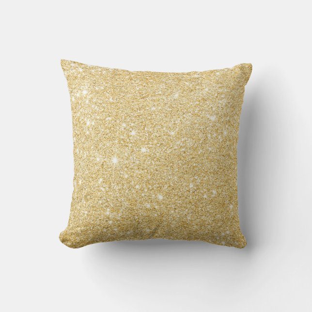 Cojín Decorativo Moda Faux Gold Purpurina Lujo Pillow (Anverso)