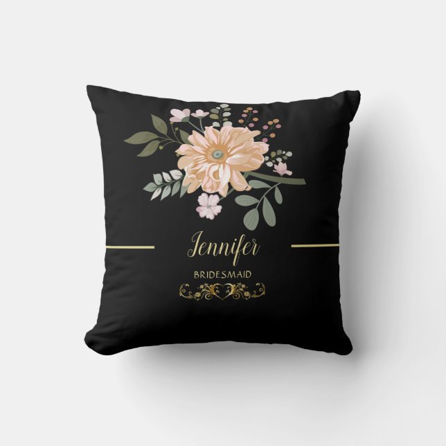Cojín Decorativo Moda Flor de árbol monogramado (Anverso)
