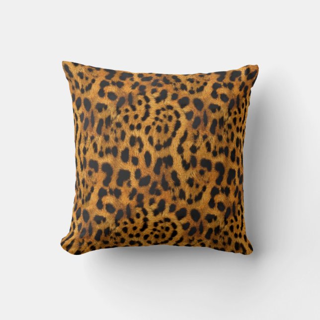 Cojín Decorativo Moda Girly Elegant Impresión de la Piel Jaguar (Anverso)
